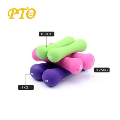 China Bodybuilding Fitness Weight Lifting Dumbbell Pink PVC Dumbbell For Lady for sale