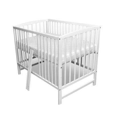 China 120 X 60 Cm Modern Wooden Baby Crib Bedroom Furniture Solid White for sale