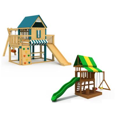 China Cozy Wooden Cubby House Garden Playground Kids Outdoor Playhouse for Kids with Slide and Sandbox for sale