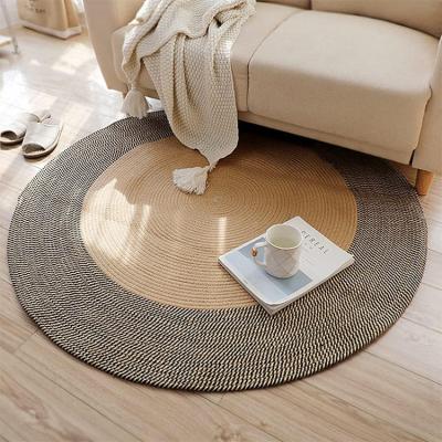 China Modern OEM Handmade Cotton Rope Mats Pads Home Decor Bedroom Living Room, Sofa, Coffee Table Carpet Mat for sale