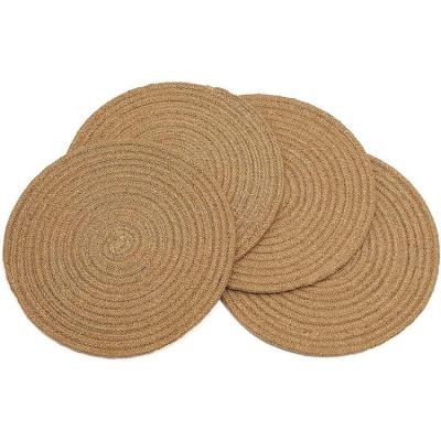 China Modern Small MOQ Handmade Cotton Rope Cup Mat Table Mats Luxury Dining Home Decor Pet Mats Pads for sale