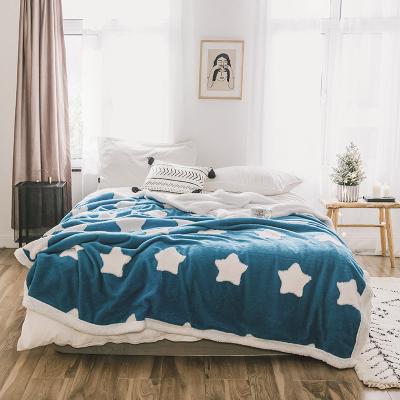 China Wholesale Anti-static Luxury Sherpa Blanket Thick Warm Twins Woo Blanket For Winter Super Soft Fuzzy Flannel Fleece Bed for sale