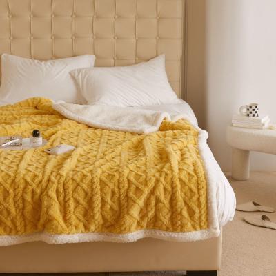 China Soft Most Selling Items Knitted Microfiber Flannel Sherpa Fleece Warm Throw Blanket Super Soft Plush Blankets for sale