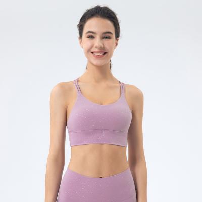 China High Quality Fitness Silver Process Ladies Wholesale Watering Sports Female Gym Bra for sale