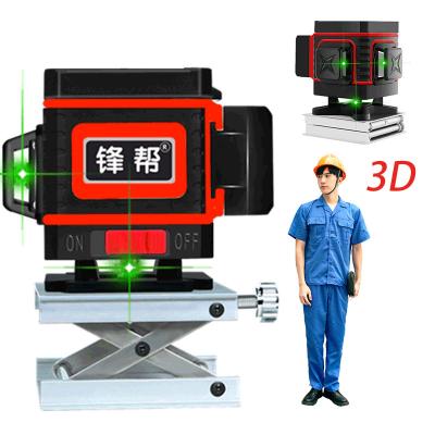 China Professional Indoor Outdoor Cross 12 Beam Automatic Laser Level Green Strong Self Revolving Line Leveling Super 3D China Supplier for sale