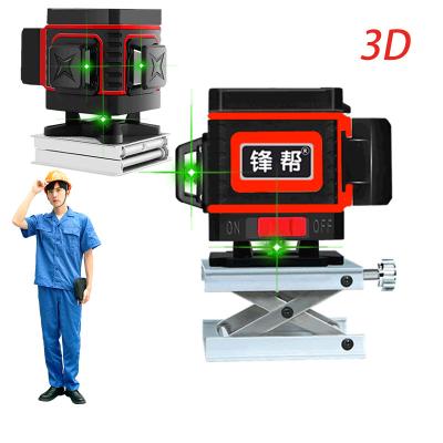 China Indoor Outdoor Precise Laser Level Green Gauge Strong Light Cross 12 Line Self Leveling fengbang 3D for sale