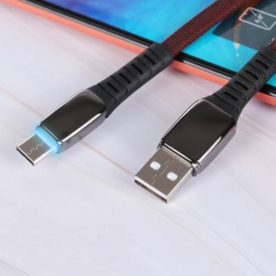 China New Portable Nylon Braided Earphone Cables Manufacturer Micro USB LED Lighting Bulk Type C Car Charging Data Phone Charger iPhone Cable for sale