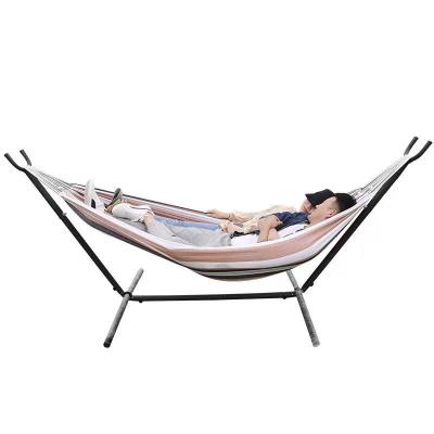 China Eco-friendly Hot Sale Hammock with stand Folding Camping Double Hammock Stand Outdoor Swing Bed Double Hammock Chair With Storage Carry Bag for sale