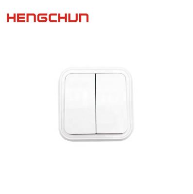 China Modern Lightweight ABS Wall Switch Two Gang Switches Electrical 2 Gang 1 Way For Home B-02 for sale