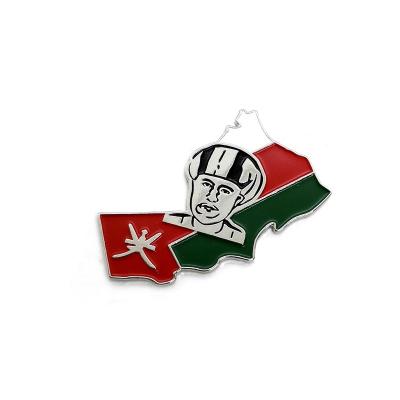 China Oman Oman National Day Map Shape With King Badge In Flag Color Magnetic Pin Gift for sale