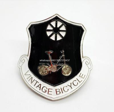 China Global 3D Customized New Logo Tube Badge For Bicycle Design Bike Metal Badges and Logos for sale