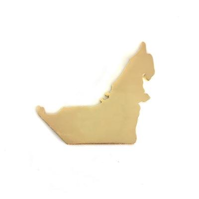 China Souvenir UAE Map Shape Logo Brooch Lapel Pin Blank Crafts, UAE National Day Gifts for sale