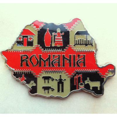 China Europe metal souvenir fridge magnet. Map of Romania for sale