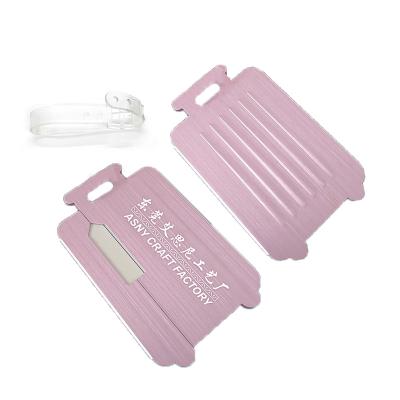 China Insertable newcomer! Pink Suitcase Shape Anodized Aluminum Luggage Tag for sale