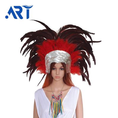 China Top Quality Indian Headdress Giant Feather Headdress Customized for sale