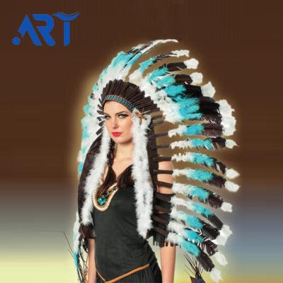 China Specially Design African Headdress Feather Headdress War Hoods Customized for sale