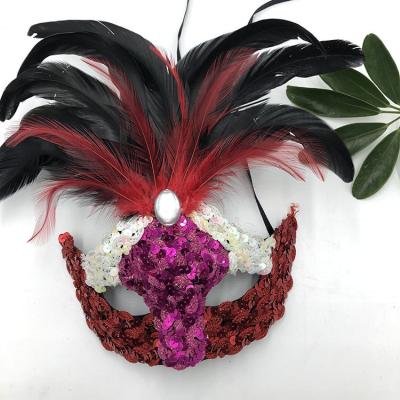 China Mask Halloween Mardi Gras Cosplay Party Lady Girls Mask Feather Masquerade Mask Masquerade Women Venetian Costume for sale