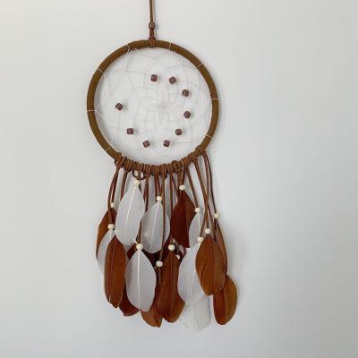 China India Beads and Shell Dream Catcher Handmade Wind Chime Wall Hanging Stone Decor for sale