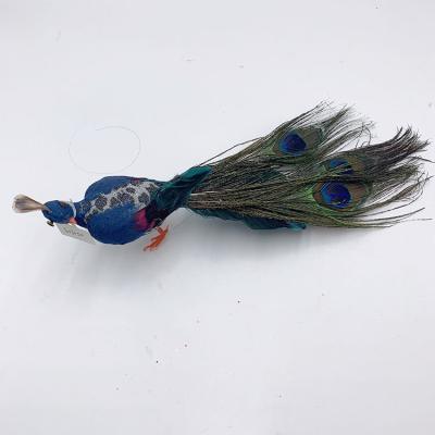 China Artificial Simulated Peacock Feather Birds With Claw Foam Mini Love Birds For Craft Ornaments Garden Wedding Home Decoration Customized for sale