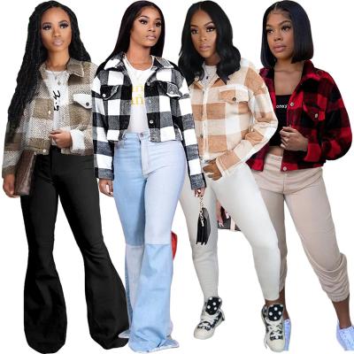 China Women's Fleece Jackets Coats Waterproof Plaid Jacket Outdoor Women's Jackets Plus Size Women's Coats for sale