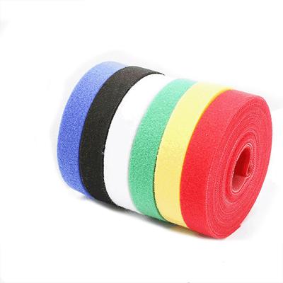 China Liyao Sustainable Reusable Desktop Use 12mm*200mm Colored Printed Logo Wire With Hook And Loop Cable Tie for sale