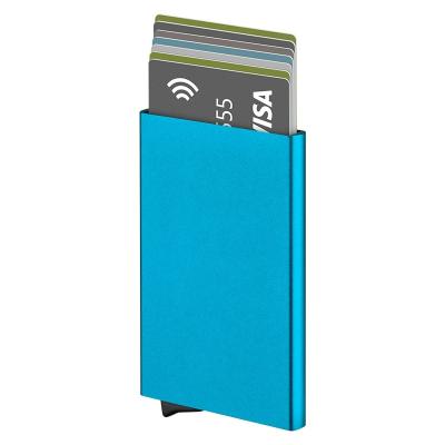 China Fashion Rfid Aluminum Alloy Card Box Holder Portable Slim Wallet Anti Theft Metal Card Holder for sale