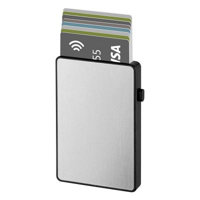 China Fashion Rfid Slim Wallet Blocking Fashionable Bank Card Box Aluminum Alloy Metal Credit Card Holder for sale