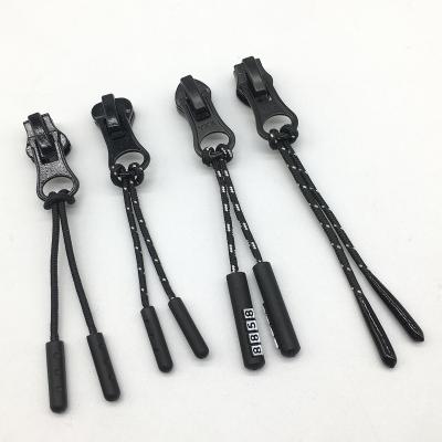 China Other Zipper Puller Custom Logo Zipper Pull Cord Decorative Rubber Puller For Bags Garment Accessories Elastic Rope Zipper Pull for sale