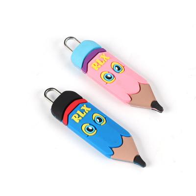 China Other Eco-friendly Zipper Puller Silicone Wholesale Custom Logo PVC 3D Embossed Zipper Sliders High Quality Soft Rubber Zipper Pull for sale