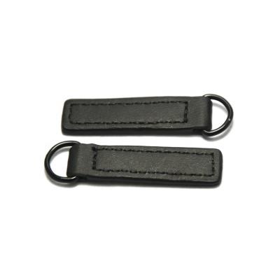 China Other High Quality Custom Brand Zipper Leather Puller Embossed Logo Zipper Sliders Factory Garment Accessories Wholesale Genuine Leather Zip for sale