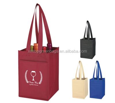 China BIODEGRADABLE wholesale promotional eco friendly non woven wine bottle carrier bag for sale