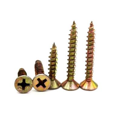 China Widely used in construction yellow zinc coated chipboard screws factory price in Guangzhou for sale