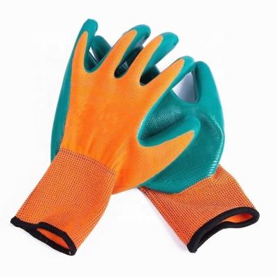 China Nitrile Latex Natural Rubber Rubber Coated Comfortable Glove Durable Cotton Non Slip Work Gloves for sale