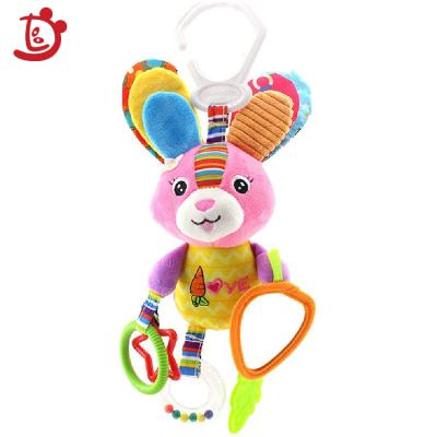 China Soft Toy Custom Plush Bed Baby Toys Hanging Rattle Mobiles Stroller Toys Rabbit Bb Bed Bell Paper Rubber Rings For 0-12 Months for sale