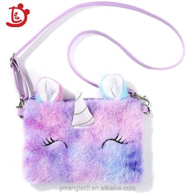 China Cute Fashion Fashion Shoulder Cross - Body Bag Mini Handbag College Kids Women Hands Makeup Bags Plush Unicorn Chic Wallet For Little Girls for sale