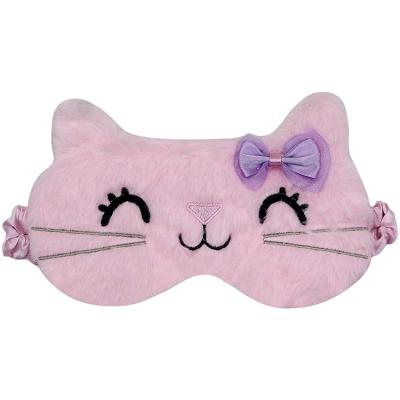 China Cute Eye Mask Cat Eye Cover Kids Weighted Sleep Blindfold Circles Plush Dark Wholesale Sleep Mask for sale