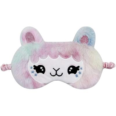 China Dark Circles Travel 3d Cartoon Panda Soft Velvet Eye Mask Cotton Eye Mask Plush Alpaca Sleeping Eye Mask for sale