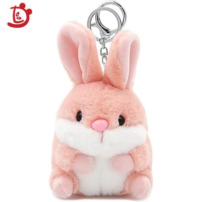 China Plush Mini Keychain Stuffed Animal Plush Manic Cute Custom Made Toy Rabbit Plush Keyring for sale