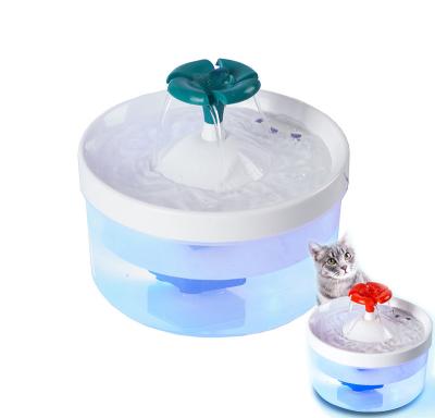 China Cat Automatic Water Fountain Pet Water Swirl Feeder Flower 2L Water Dispenser Automatic Quiet Dog Drinking Bowl for sale