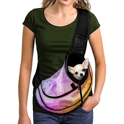 China Sustainable Pet Sling Hands Free Sling Adjustable Padded Strap Tote Breathable Cotton Shoulder Bag Pet Bag For Small Dog Puppy for sale