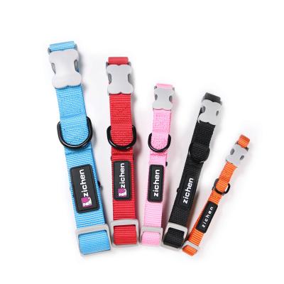 China Quick Release Adjustable Solid Nylon Dog Collar Pet Cat Collar Dog Collar Small For Small Medium Large Dog Collar for sale