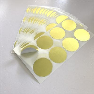 China Waterproof Custom Gold Certificate Wafer Seals Labels Self Adhesive Envelope Package Seals for sale