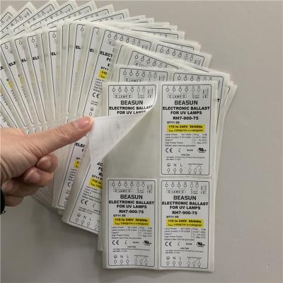 China Waterproof Electrical Control Panel Customized Adhesive Label For Electronic Appliance for sale