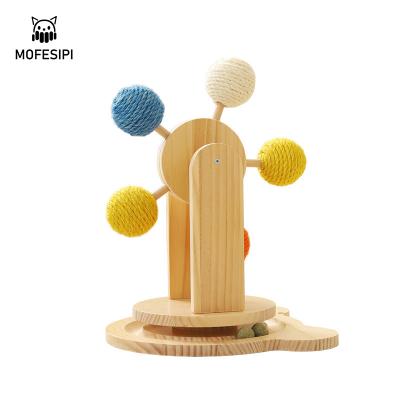 China Pet Toys Cat Scratching Board Sky Wheel Interactive Cat Toy Sisal Ball Durable Viable for sale