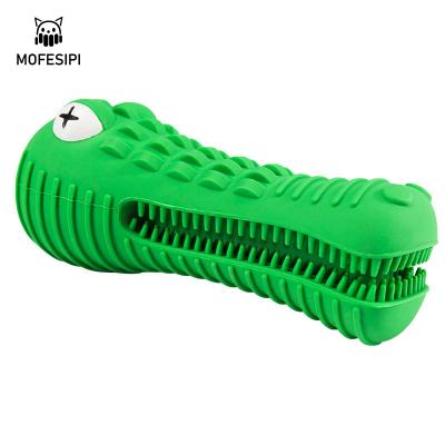 China Viable Pet Supplies New Sound Alligator Dog Toy Rubber Molar Tooth Cleaning Stick Dog Voice Toothbrush for sale