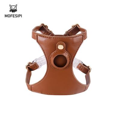 China Viable Designers Custom Air Tag Carrier Cat Harness Adjustable Pet Collar Vest Tracking Device for sale