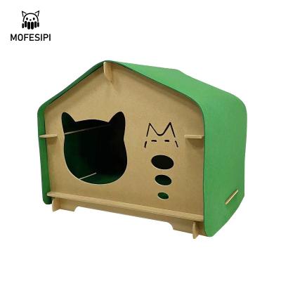 China Cat Nest Wooden Frame Four Seasons Pet Nest Cat House Simple Cat Nest Breathable Felt Universal Partially Enclosed Villa for sale