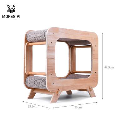 China Double Layer Partially Enclosed Viable Corrugated Cat Scratching Board for sale