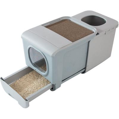 China Best Selling Reasonable Price Plastic Luxury Self Cleaning Cat Litter Box Fully Enclosed Cat Litter Toilet for sale