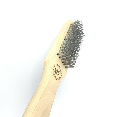 China Cleaning Polish And Machine Cleaning Wooden Handle Stainless Steel Wire Brush for sale